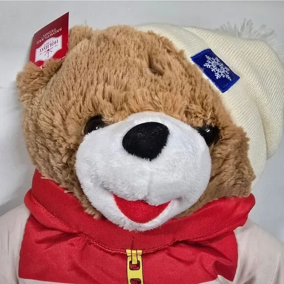NEW 2024 Snowflake 20"  TEDDY BEAR w Christmas Red-White-Blue Ski Jacket & Hat - Picture 5 of 6